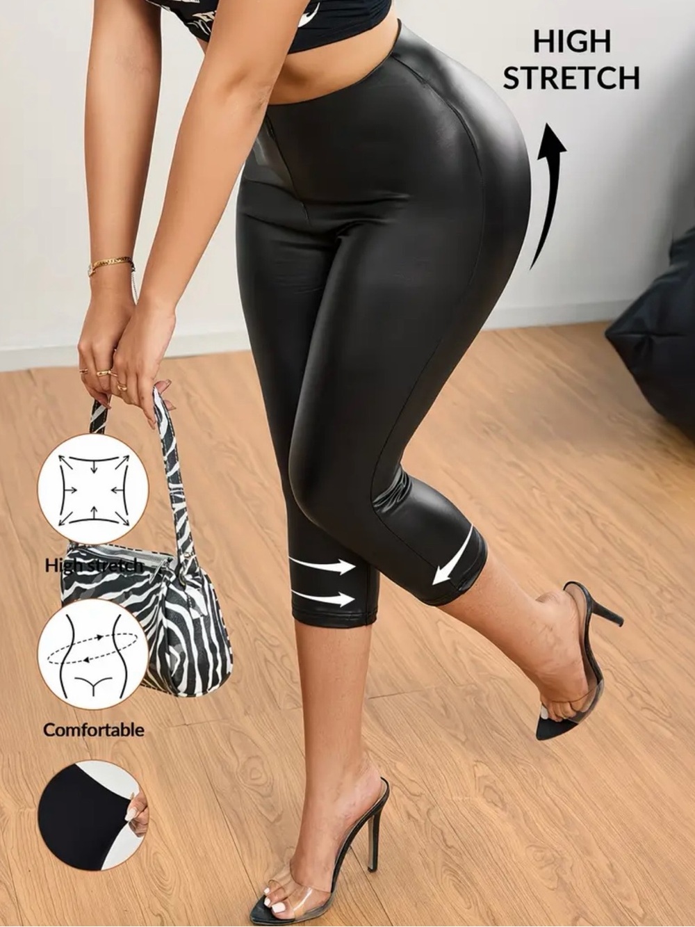 Faux Leather Capris NEW - Picture 2 of 7